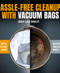 Comparison of vacuum with Ridgid Size C Shop Vac Bags 3-4.5 Gallon, 10 Pack Replacement Vacuum Bags for 4000RV, dry use only.