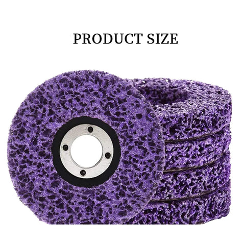 Heavy Duty Flap Disc Set For 125mm Orbital Sander And Angle Grinder, stack of purple 5 inch abrasive grinding discs