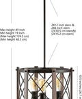 Oil Rubbed Bronze 30 Inch 5 Light Farmhouse Drum Pendant Light With Dimmable LED Bulbs Included, Industrial Chandelier