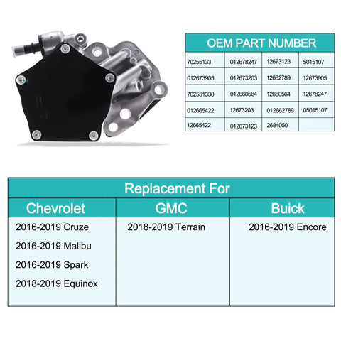 AULINK brake vacuum pump with mounting bracket, silver metal body and black cover; front view