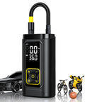 Portable Tire Inflator With Gauge 150 PSI Fast Car Bike Ball Pump Digital Tire Pump With LED Light and Auto Shut Off