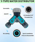 Y-type water distributor for Plug And Play Drip Irrigation Kit For Garden And Potted Plants With 100 Foot Hose 360 Degree Adjustable Mist Nozzles.
