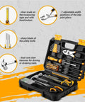 50 Piece Home Repair Tools Kit in Portable Storage Case for Maintenance and DIY Projects, Pro Grade Hand Tools Set open view