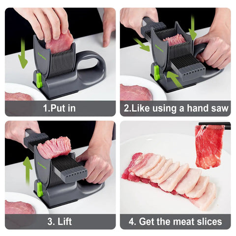 Home Chef Popular Pro Meat Slicer With Adjustable Blade Thickness And Steady Grip Handle For Quick Pork Beef Chicken Slicing Zero Hassle Cleaning Kitchen Staple