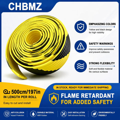 Ultra Thick Jumbo Wave Wall Guard With 60 Percent Rubber Heavy Duty Shock Absorbing Foam Bumper Padding in yellow and black roll.