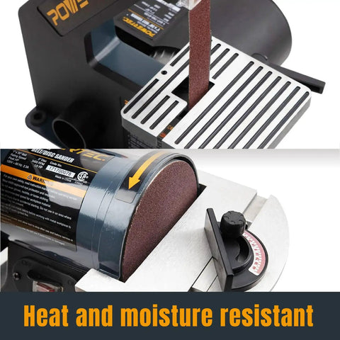 Heavy Duty 1x30 Sanding Belts 24 Pack With 6 Progression Grits For Belt Grinder And Woodworking attached to a sander.