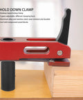 Heavy Duty Aluminum MFT Bench Dog Clamps For Woodworking That Lock Fast And Play Nice With TSlot Tables on wood block