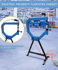 Industrial Beefy Pneumatic Planishing Hammer With Four Inch Throat Anvil And Pedal Air Planishing Tool on iron stand in factory