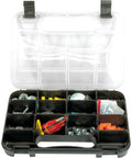 Durable Plastic Storage Organizer With Full Height Dividers For Small Parts And Tools Flat Or Upright Storage And Built In Feet