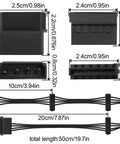 Molex To 4 SATA Power Cable 4 Pin LP4 To 4x SATA 15 Pin Female Expansion Power Cable For PC NAS Server Drives And SSDs 20.8 Inch 18AWG Tinned Copper Built For A Bunch Of Drives, 50cm cable diagram