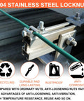 Five Sixteenth By Eighteen Thread Nylon Insert Hex Lock Nuts Made From Three Zero Four Stainless Steel securing railing