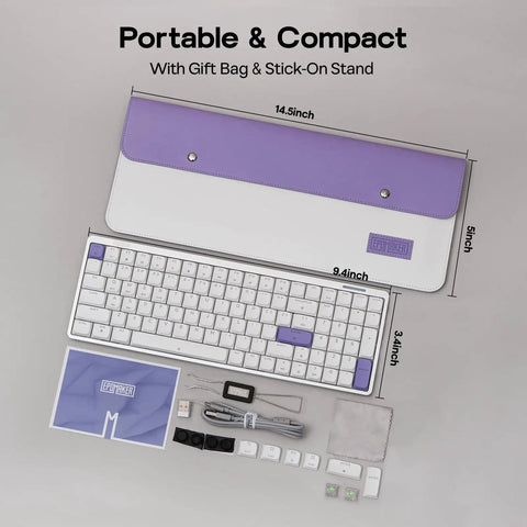 Premium Low Profile Aluminum Mechanical Keyboard With Full Via Programming Hot Swappable Switches Compact One Zero Layout with gift bag.
