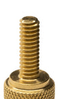 Top Shelf Brass Knurled Thumb Screws Ten Pack One Quarter Twenty Thread Three Quarter Inch Length showing detailed knurled grip and threaded shaft.