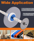 PVC Pipe Internal Cutter Set With 360-Degree Rotating Cutting Tool, Adjustable Depth Gauge, showing versatile applications