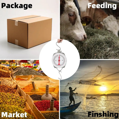 Heavy Duty Mechanical Hanging Scale With Dial 110 Lb 50 Kg Capacity Real Workhorse For Market And Kitchen Weighing Durable Metal