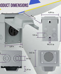 Dimensions of Lockable Weatherproof NEMA 14 50R Outdoor RV Power Outlet Box For RVs Campers EVs And Generators Enclosed Receptacle Panel