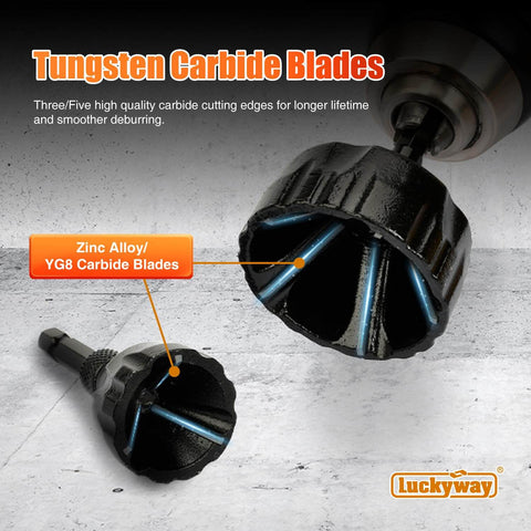 Deburring External Chamfer Tool Set One Eighth To One And Three Eighths Inch With Tungsten Carbide Blades close-up