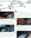 Instruction diagram for using Hydraulic Steering Cylinder Seal Kit With Pin Wrench For Seastar Front Mount Marine Steering Systems HC5340 HC5341 HC5348 HC5358 HC5445 HC6750 HC6755 Beefy Repair Kit.