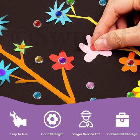 Smooth Ops With MultiColor Split Pins And Mini Brass Paper Fasteners Paired With Compact Hole Puncher 240 Piece Supply Kit Nine Cool Shapes used in a crafting project.