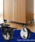 4-inch locking caster wheels, set of 4 with brakes, swivel top-plate casters for furniture or carts.