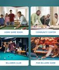People playing billiards with Two Tone Solid Wood Pool Ball Rack Triangle Or Diamond For 2 1/4 Inch Balls, Heavy Duty