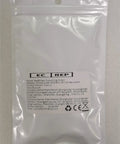 Transparent package labeled with company information and contact details, suitable for product presentation.