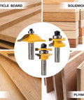 Three Piece Half Inch Shank Router Bit Set For Raised Panel Cabinet Doors And Windows Cemented Carbide Woodworking Router Bits