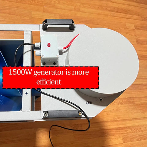 Top view of Portable Spiral Archimedes Hydro Generator 1500W Water Turbine For Off Grid Power showing adjustable output mechanism.