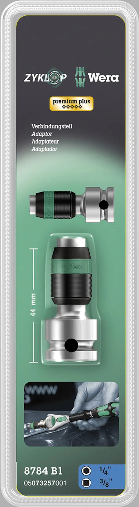 Zyklop Bit Adaptor Three Eighths Inch Square Drive To One Quarter Inch Hex Bits Built Tough For Quick Bit Swaps 8784 B1