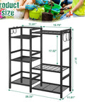 Garden Tool Organizer For Garage And Shed, 3 Tier Yard Tool Storage Rack With 35 Long Handled Slots, Heavy Duty Tool Holder With Large Hooks