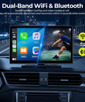 9 Inch Wireless Apple CarPlay Screen With Backup Camera And Built In Netflix YouTube And TikTok on car dashboard display.