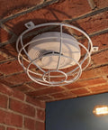 Lockdown Fire Sprinkler Head Guard Cover Badass Heavy Duty Stainless Steel Protector Cage For Warehouse Basement Garage Home Gym 7 X 2.6 Inch Rust Resistant Top Shelf Quality mounted on brick ceiling