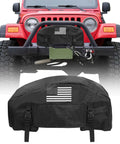 Heavy Duty Winch Cover With American Flag Design waterproof dustproof protection for Jeep front gear.