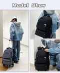 Boys Rolling Backpack With Wheels For School Large Capacity Kids Luggage On Wheels Multi Pocket Trolley Model Show