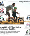 Child riding bike using Two Pack 12 Inch Inner Tubes For Kids Bikes Fits Most 12 Inch Wheels From 1.75 To 1.95 Wide Thick Butyl Rubber