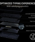 Slick Compact 75 Percent Mechanical Gaming Keyboard With Hot Swap Sockets disassembled view showcasing lubricated stabilizers and PCB.