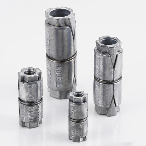 25 Pack Double Expansion Shield Anchors For Masonry And Concrete Zinc Plated With One Quarter Inch Internal Thread And One Half Inch Outer Diameter