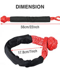 Dimensions of 4x4 Recovery Soft Shackle Set 2 Pack With Protective Sleeve And Floats Flexible Synthetic Cable