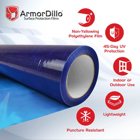 Heavy Duty Pro Grade Window Protection Film Roll 21 Inch By 600 Foot Self Adhesive Glass Covering For Painting And Construction UV Resistant 45 Day Temporary Masking Film