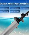 Heavy Duty Dock Pole Auger Anchor Kit Marine Grade Spiral Design showing stainless steel and polymer materials for stable anchoring.