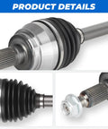 Set of 2 Front Left and Right CV Axle Shafts for Chevy Silverado Heavy Duty Replacement Drive Axles Six Lug Flange Compatible Bolt In Front Axle Shafts Pair for Reliable Power, close-up CV boot and spline