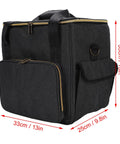 Vinyl Record Storage Bag With Cationic Fabric Thick Padded Base Dual Zippers Removable Dividers Non Slip Feet Travel Case