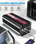 Beast Mode 5000 Watt Power Inverter With Four AC Outlets And Wireless Remote Converts 12v To 110v Or 120v delivering multiple charging options.