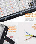 Close-up of Security Lights 50W Led Floodlight Ip65 Waterproof Led Spotlight showing quality LED lamp beads and adjustable bracket.