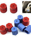 Must Have AC Service Port Caps 10 Pack For R134a Auto Air Conditioning System Maintenance with 13mm blue and 16mm red caps