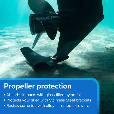 Skeg Mounted Hydrofoil Boat Stabilizer Shield For Outboards And Sterndrives 100HP To 425HP protecting propeller underwater