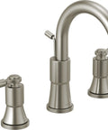 Westchester Widespread Two-Handle Bathroom Faucet in Brushed Nickel, ADA Compliant with Drain, for 3-Hole 8-16 Inch Vanities