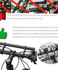 Image showing a bike handlebar with a dual clamp mount, highlighting space-saving benefits of the Bike Handlebar Extender.