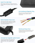 110V To 12V Power Converter 120W 10A DC Supply For Cars And Home Use Car Cigarette Lighter To Wall Plug Adapter, black ABS shell and cord