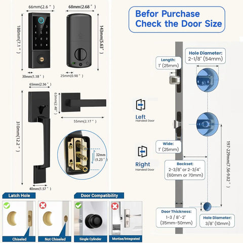 Top Shelf Biometric Fingerprint Smart Door Lock With Heavy Duty Front Handle Set And Phone App Control For No Sweat Keyless Home Security Setup